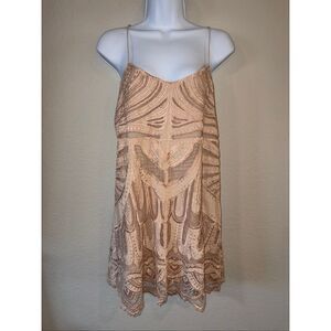 Uma and Leopold Lace Slip Mini Dress Blush Pink NWOT